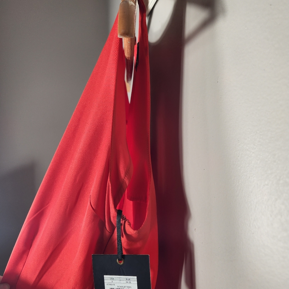 NWT Urban Outfitters JACK BB Dakota Scarlett RED DRESS Sz S Drapey Keyhole Back - Picture 4 of 10